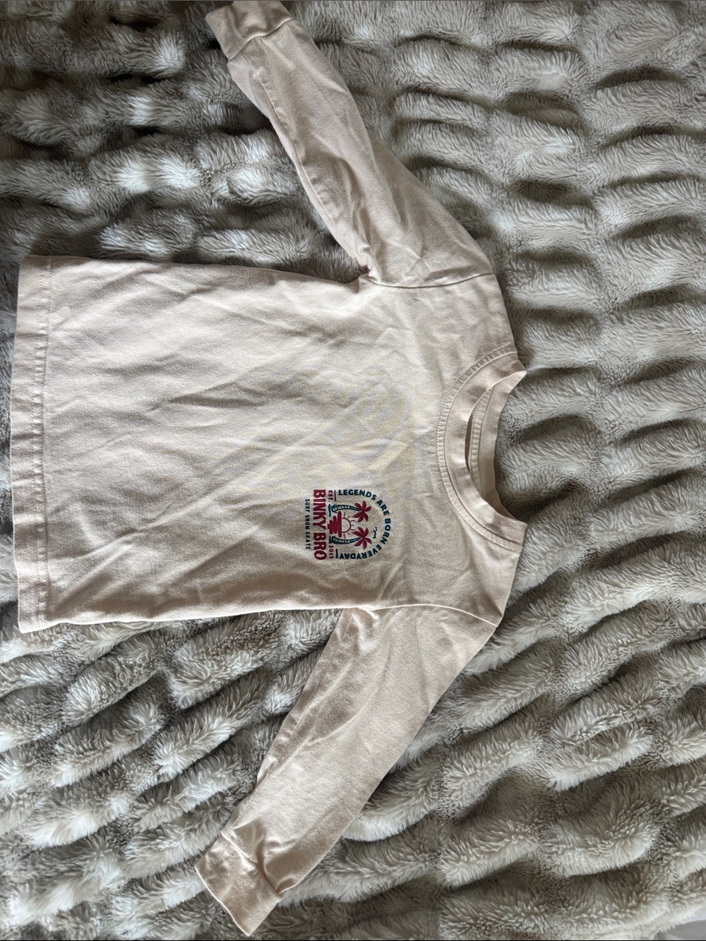 Binky Bro Kids Long-Sleeve Cream Graphic Tee